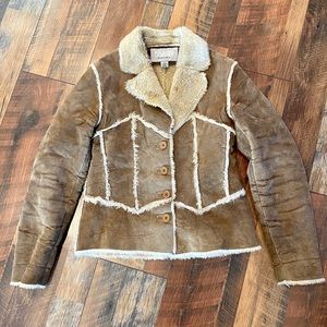 WILSONS LEATHER Vintage Suede Faux fur lined Coat